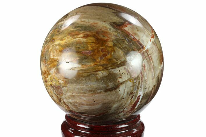 Colorful Petrified Wood Sphere - Madagascar #133828